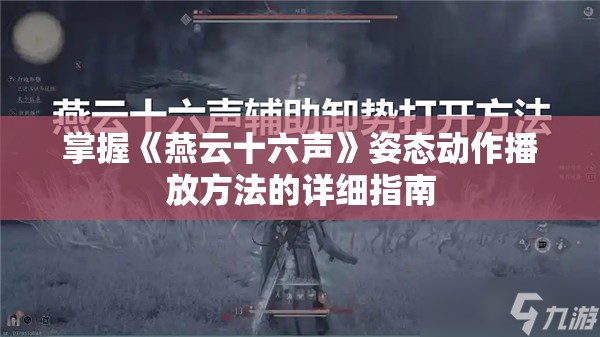 掌握《燕云十六声》姿态动作播放方法的详细指南