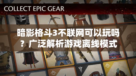 暗影格斗3不联网可以玩吗？广泛解析游戏离线模式